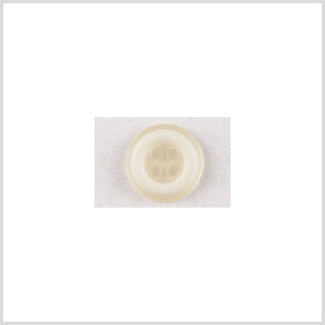 Plastic 4-Hole Button - 18L/11.5mm - Ivory Mound and Low Rim