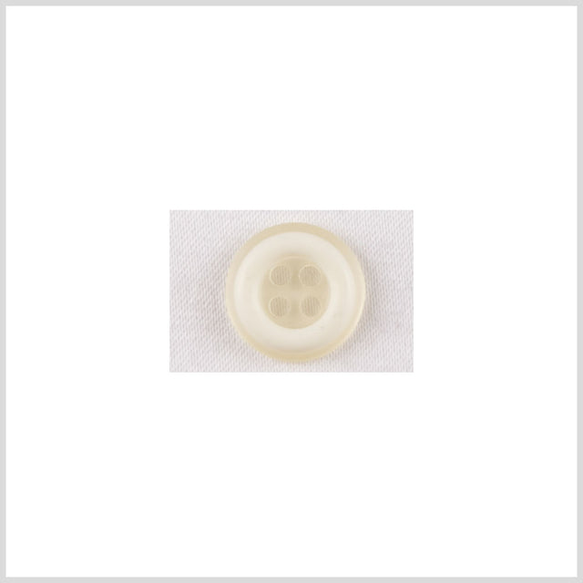 Plastic 4-Hole Button - 18L/11.5mm - Ivory Mound and Low Rim