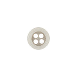 Plastic 4-Hole Button - 18L/11.5mm - Ivory and Beige Flat Rim