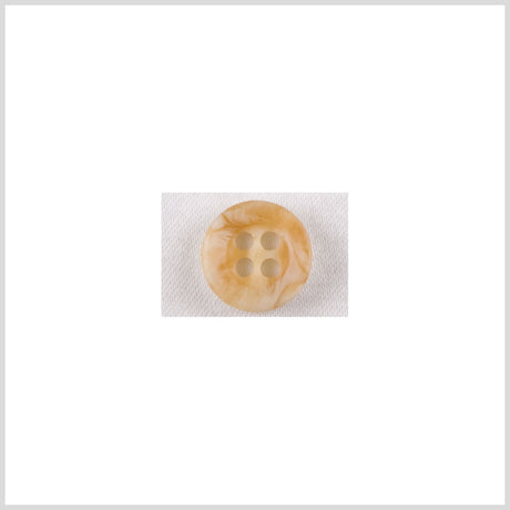 Plastic 4-Hole Button - 16L/10mm - Golden Beige and Ivory Rolled Rim
