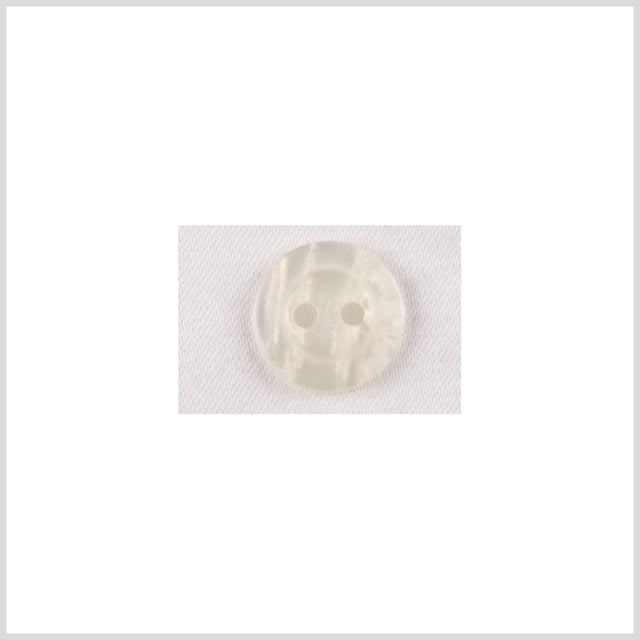 Plastic 2-Hole Button - 18L/11.5mm - Ivory Translucent Marble