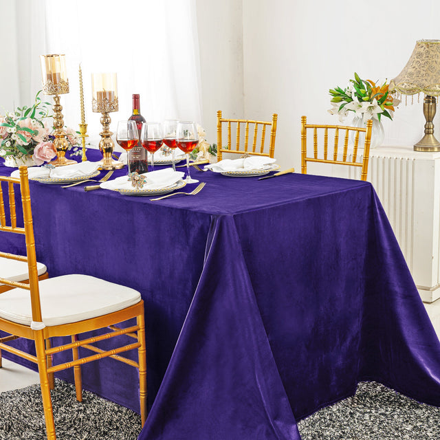 Velvet Rectangular Tablecloth 90x132 Regency Purple