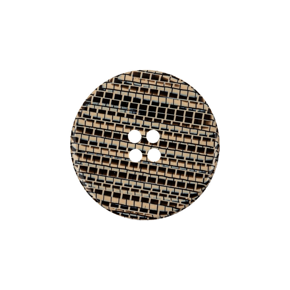 Multicolored Brown 4-Hole Plastic Button - 34L/21.5mm