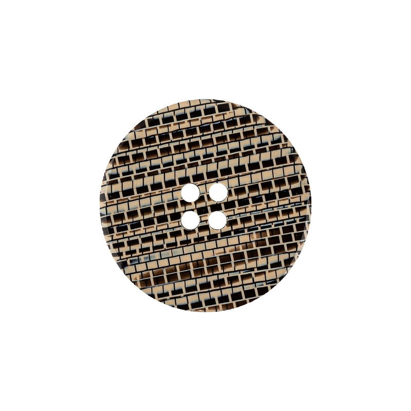 Multicolored Brown 4-Hole Plastic Button - 34L/21.5mm