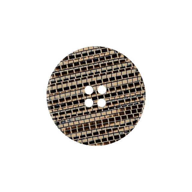 Multicolored Brown 4-Hole Plastic Button - 34L/21.5mm