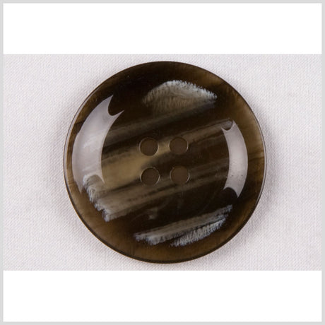 Plastic 4-Hole Button - 54L/34mm - Dark Brown and Cream Striations