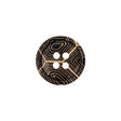 Gold and Black Narrow Rim 4-Hole Blazer Button - 25L/16mm