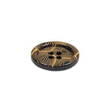 Gold and Black Narrow Rim 4-Hole Blazer Button - 30L/19mm