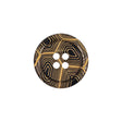 Gold and Black Narrow Rim 4-Hole Blazer Button - 30L/19mm
