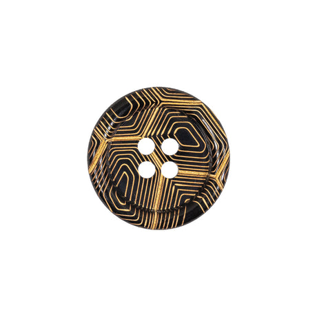 Gold and Black Narrow Rim 4-Hole Blazer Button - 30L/19mm