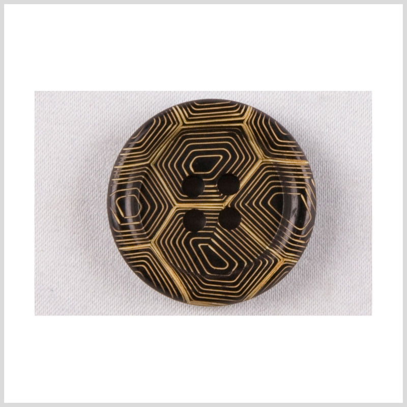 Gold and Black Narrow Rim 4-Hole Blazer Button - 36L/23mm