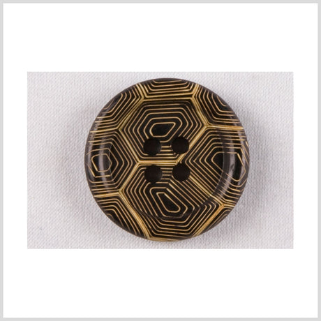 Gold and Black Narrow Rim 4-Hole Blazer Button - 36L/23mm