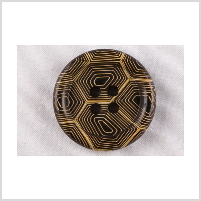 Gold and Black Narrow Rim 4-Hole Blazer Button - 36L/23mm