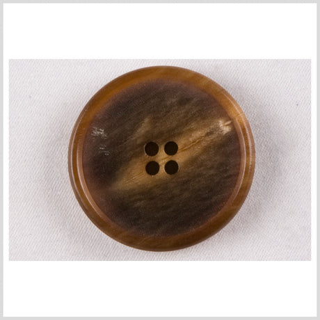 Horn 4-Hole Button - 44L/28mm - Brown and Tan Narrow Rim