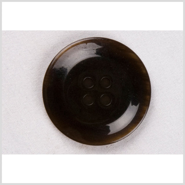 Plastic 4-Hole Button - 44L/28mm - Coffee Brown Subtle Swirls and Raised Center