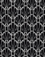 Printed Nylon Spandex Black & White Middle Finger