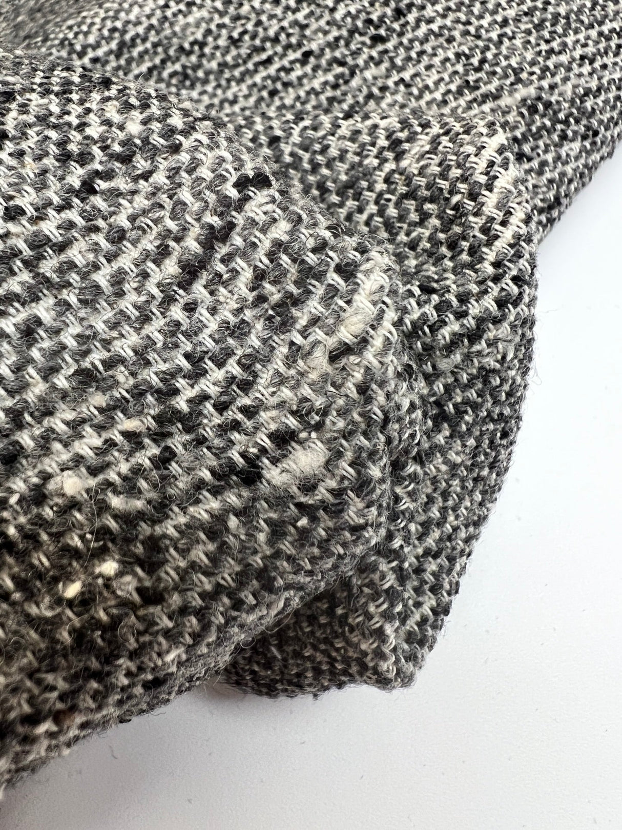 Cotton Blend Flammé Fabric Shades White
