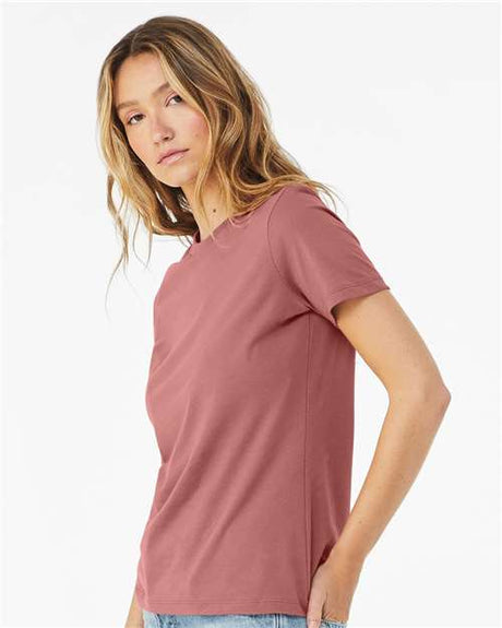 BELLA + CANVAS Women’s Relaxed Jersey Crewneck Short Sleeve Tee in Charity Pink