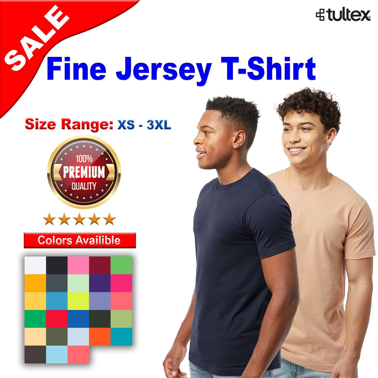 Tultex® Fine Jersey Crew Neck Short Sleeve T-Shirt