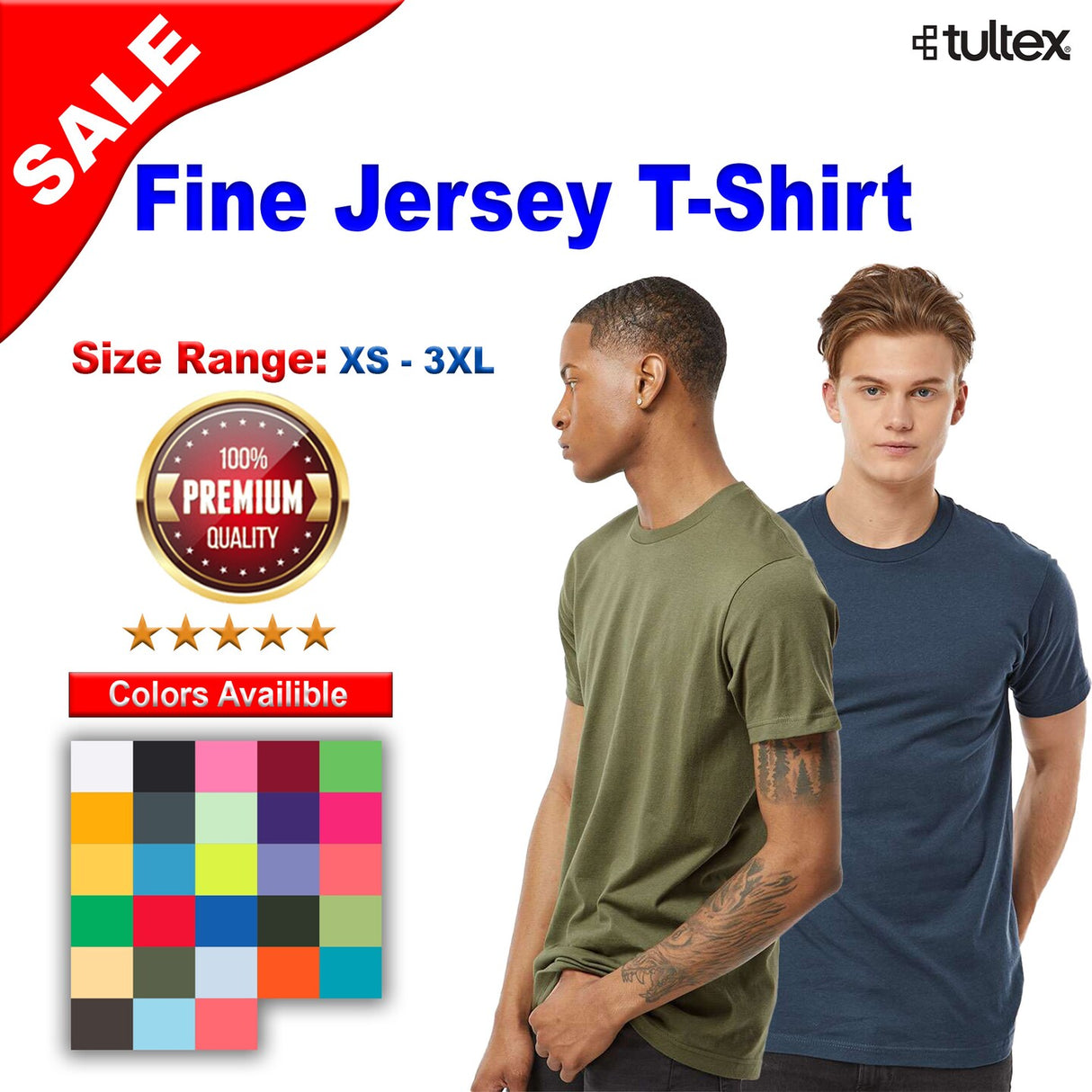 Tultex® Fine Jersey Crew Neck Short Sleeve T-Shirt