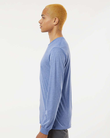 BELLA + CANVAS Unisex Triblend Long Sleeve Crewneck Tee in Brick Triblend