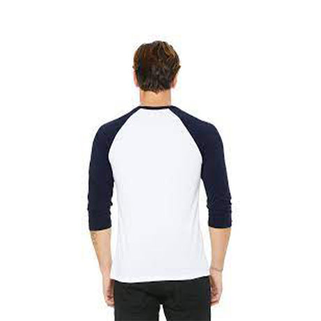 Camiseta de béisbol unisex con cuello redondo y manga tres cuartos BELLA + CANVAS®