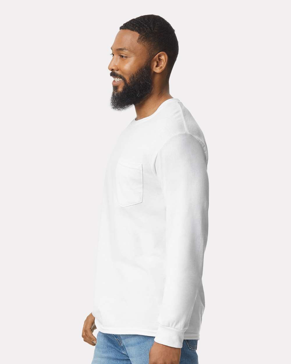 Gildan® Ultra Cotton Crewneck Long Sleeve Pocket T-Shirt - 2410