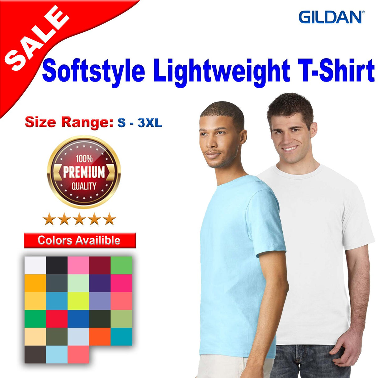 Gildan® Softstyle Lightweight Crewneck Short Sleeve T-Shirt