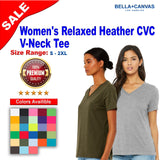 BELLA + CANVAS® Women's Relaxed Heather CVC V Neck Short Sleeve T-Shirt - 6405CVC