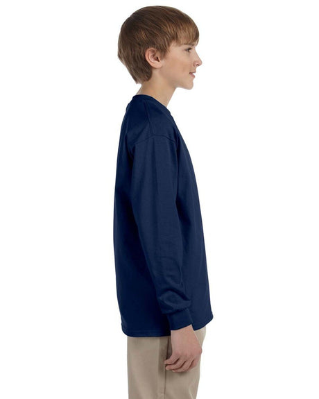 JERZEES® Dri-Power Youth Poly Cotton Long Sleeve Crewneck T-Shirt
