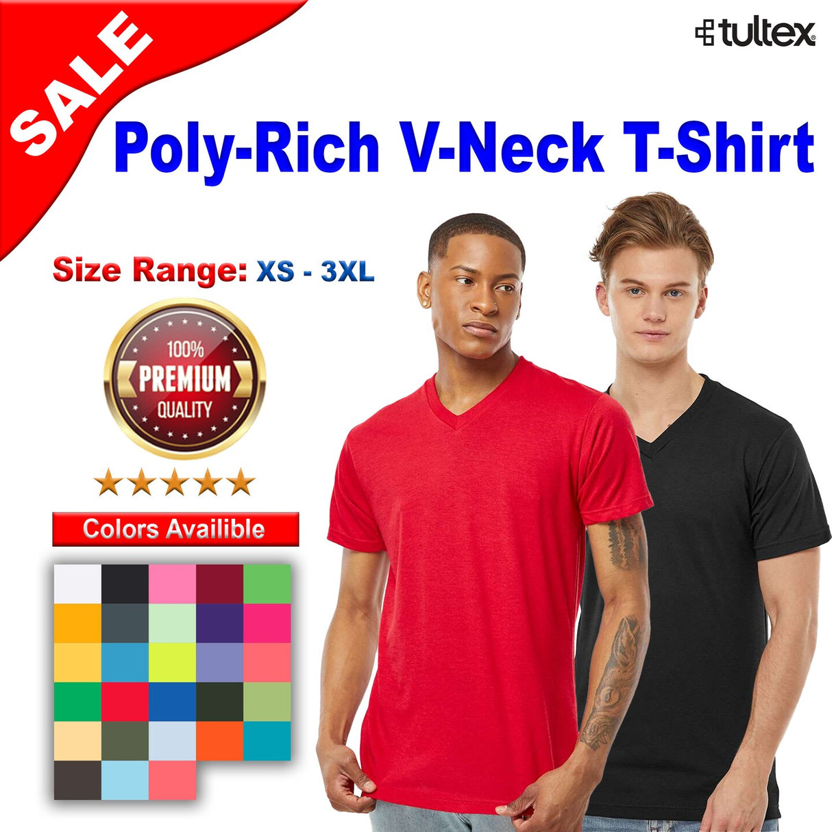 Tultex® Poly-Rich V-Neck Short Sleeve T-Shirt
