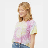 Colortone® Women's crewneck Short Sleeve Tie-Dyed Crop T-Shirt