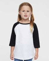 BELLA + CANVAS® Toddler Three Quarter Sleeve Baseball Tee