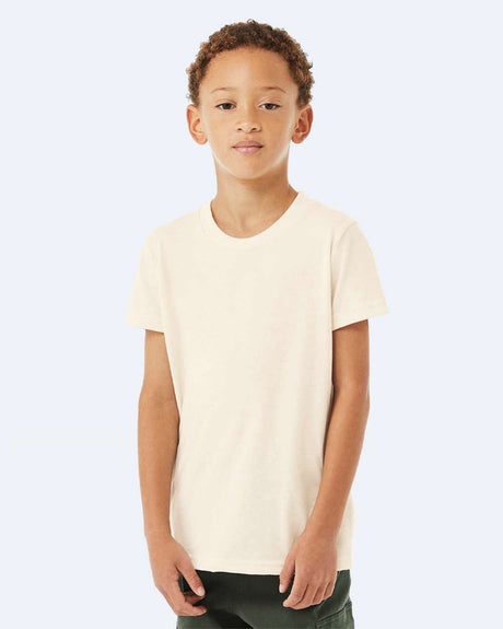 BELLA + CANVAS Youth CVC Jersey Crew Neck Tee - 3001YCVC in Heather Clumbia Blue