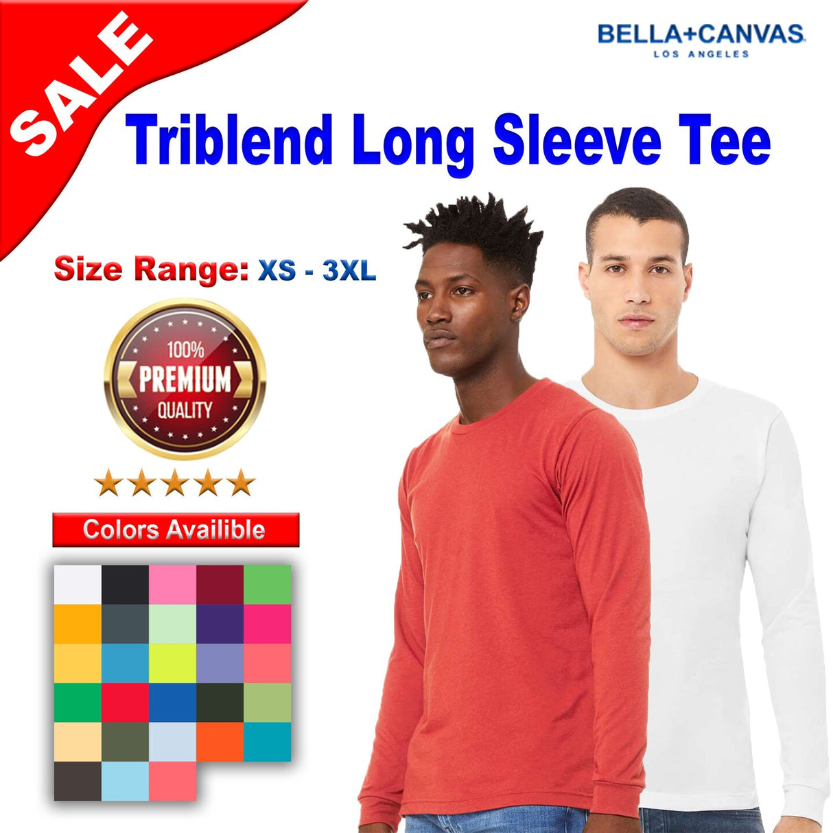 BELLA + CANVAS® Unisex Triblend Long Sleeve Crewneck Tee