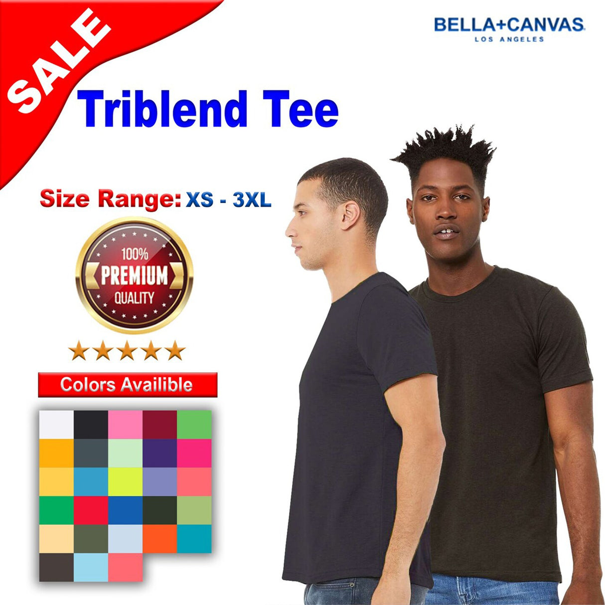 BELLA + CANVAS® Crewneck Short Sleeve Triblend Tee