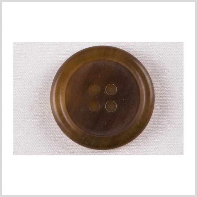 Plastic 4-Hole Button - 40L/25.5mm - Golden Brown Subtle Swirls
