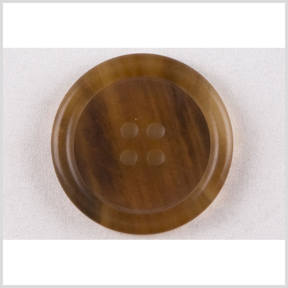 Plastic 4-Hole Button - 50L/32mm - Golden Brown Subtle Swirls