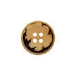 Ivory and Brown Two-Tone 4-Hole Plastic Button - 30L/19mm