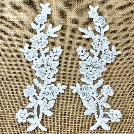 Beaded Floral Lace Applique