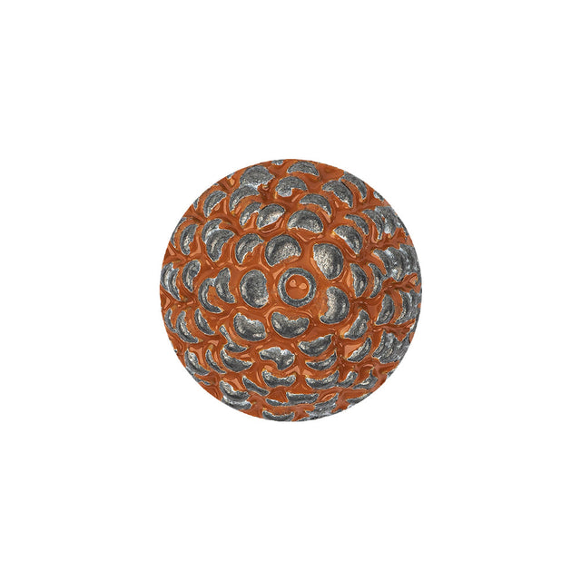 Silver and Orange Metal Acorn-Top Shank Back Coat Button - 30L/19mm
