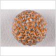 Silver and Orange Metal Acorn-Top Coat Button - 36L/23mm