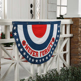 38 1/2" x 21" Patriotic Memorial Day Never Forget Poppies Cotton Bunting