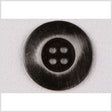 Metal 4-Hole Button - 40L/25.5mm - Gunmetal Flat Rim with Distressed Streaks