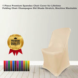 1 Piece Premium Spandex Chair Cover for Lifetime Folding Chair Lilac Stretch, Machine Washable