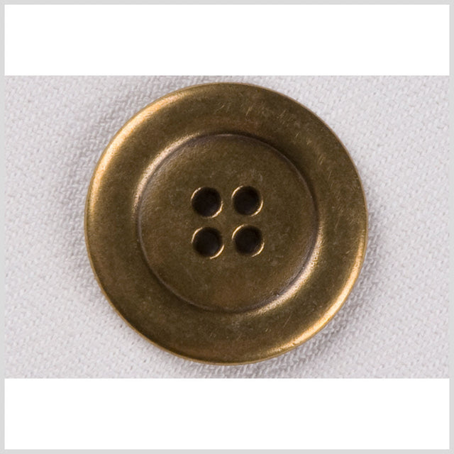 Metal 4-Hole Coat Button - 44L/28mm - Brass Raised Center