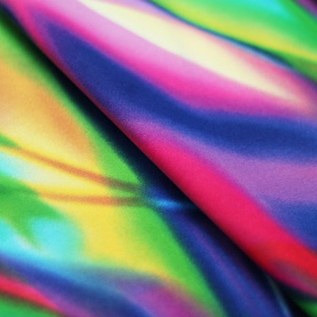 Emerald City Nylon Spandex Fabric - Multicolor Rainbow Pattern, 58-60" Width (1 Yard)