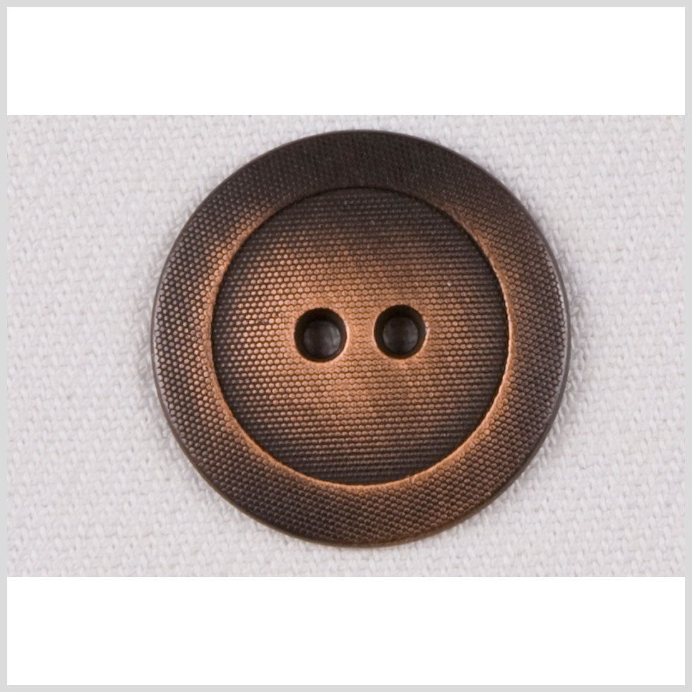 Metal 2-Hole Button - 40L/25.5mm - Copper Hex Grid Texture