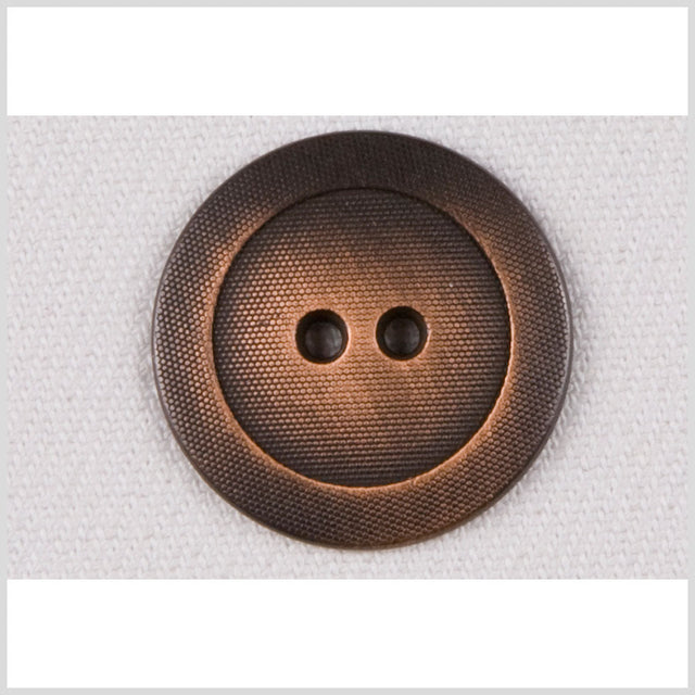 Metal 2-Hole Button - 40L/25.5mm - Copper Hex Grid Texture