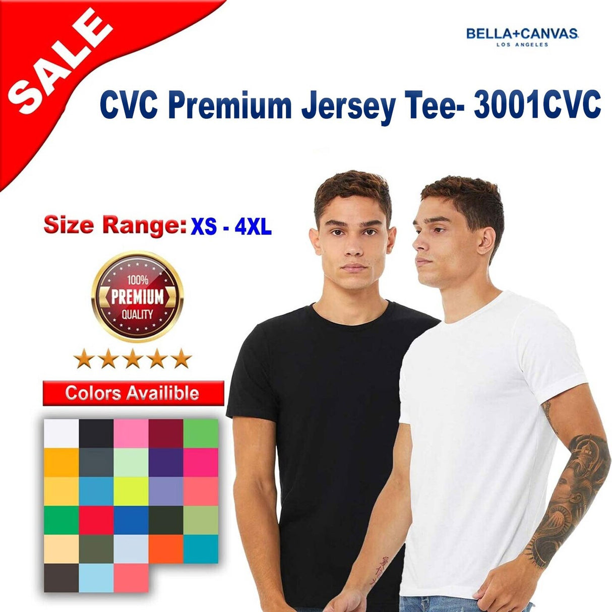BELLA + CANVAS® CVC Premium Crewneck Short Sleeve Jersey Tee
